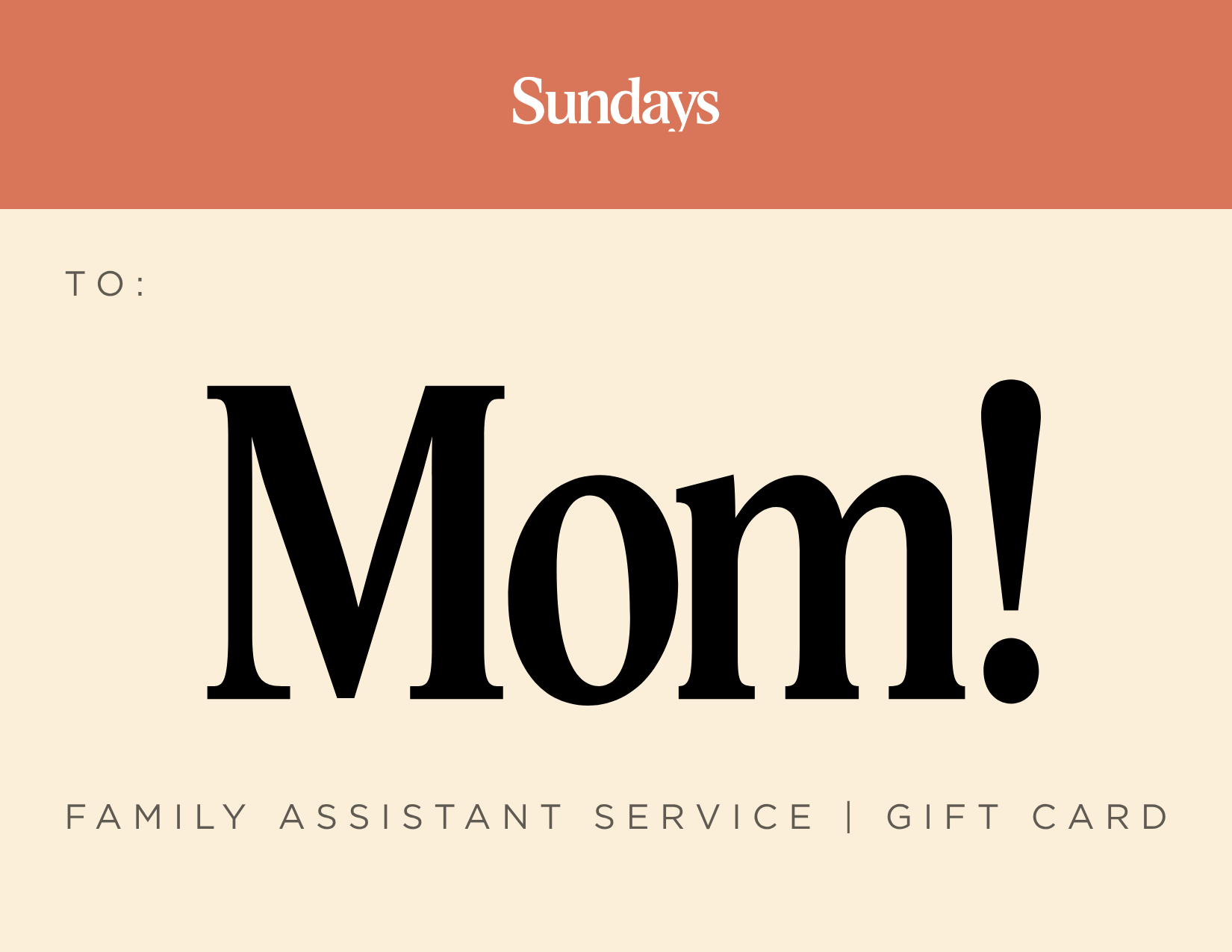 Sundays | Family EA Gift Card